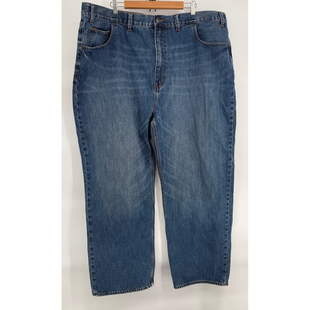The Foundry Supply Co Mens Sz 50x32 Blue Relaxed Fit Straight Leg Denim Jeans